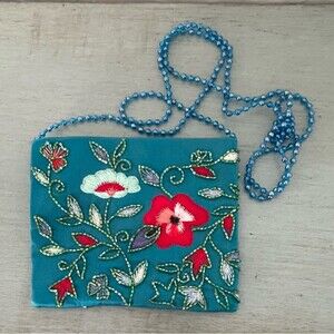 Moyna Beaded Small Vintage Evening Purse Crossbody 5” X 6”